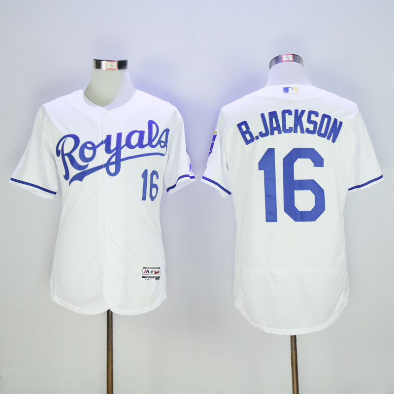 Men Kansas City Royals 16 B.Jackson White Elite MLB Jerseys